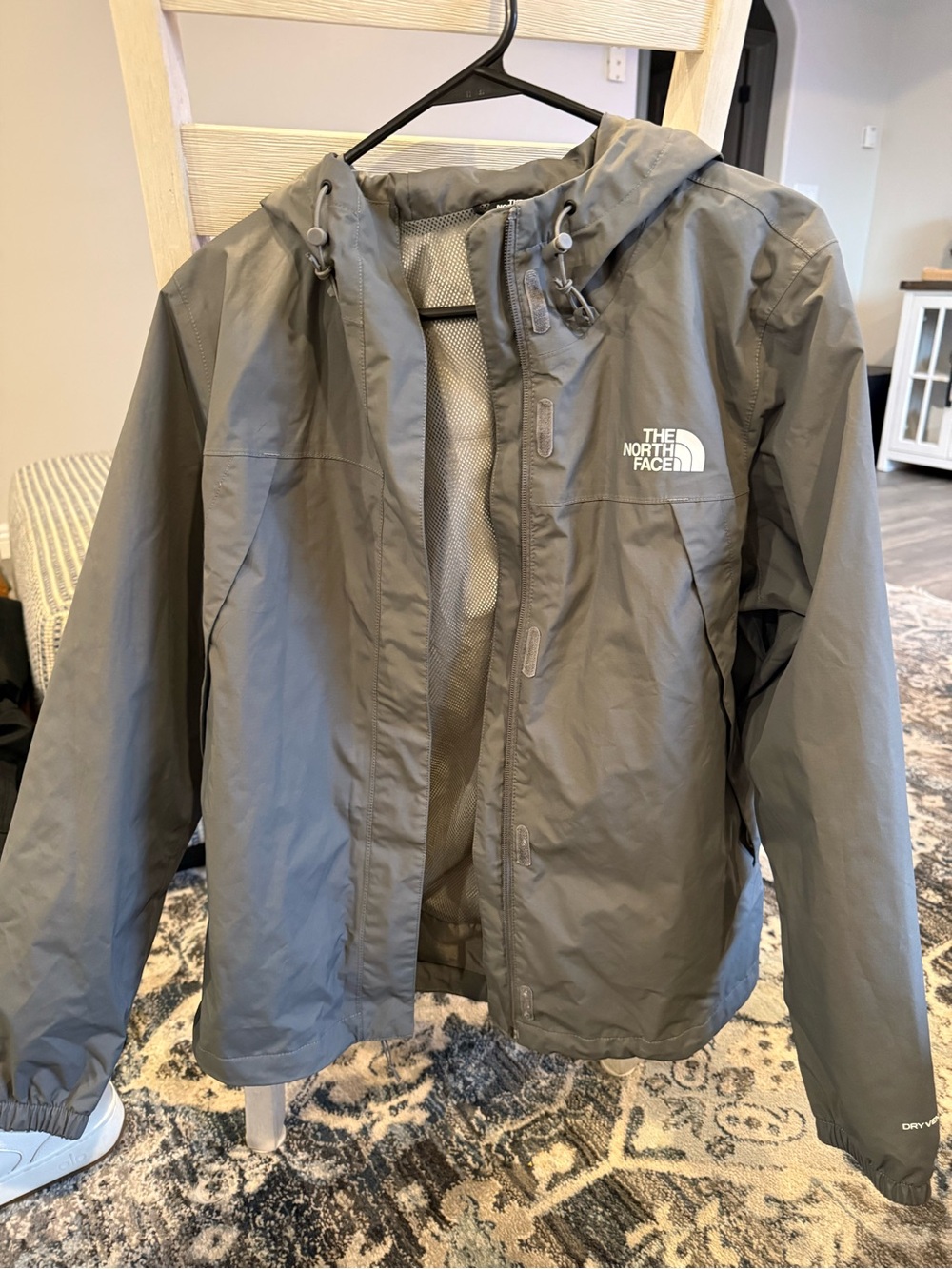The North Face Hooded gray Rain Shell Jacket